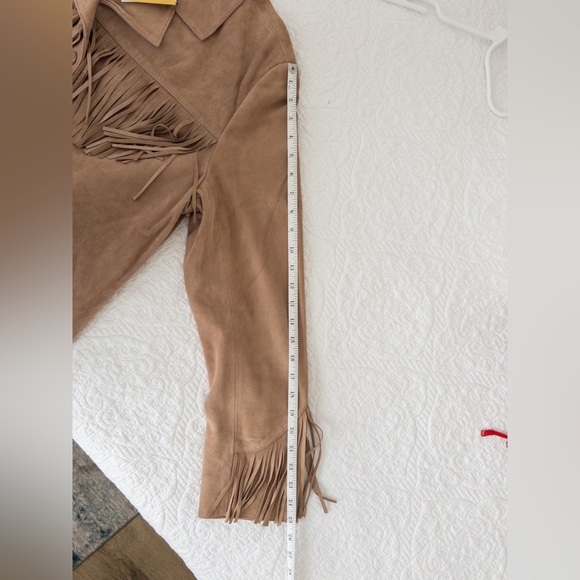 NWT Stetson Fringe Suede Leather Jacket Light Tan Size L - Picture 15 of 16